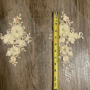 Yellow Floral Appliqué with Pearls